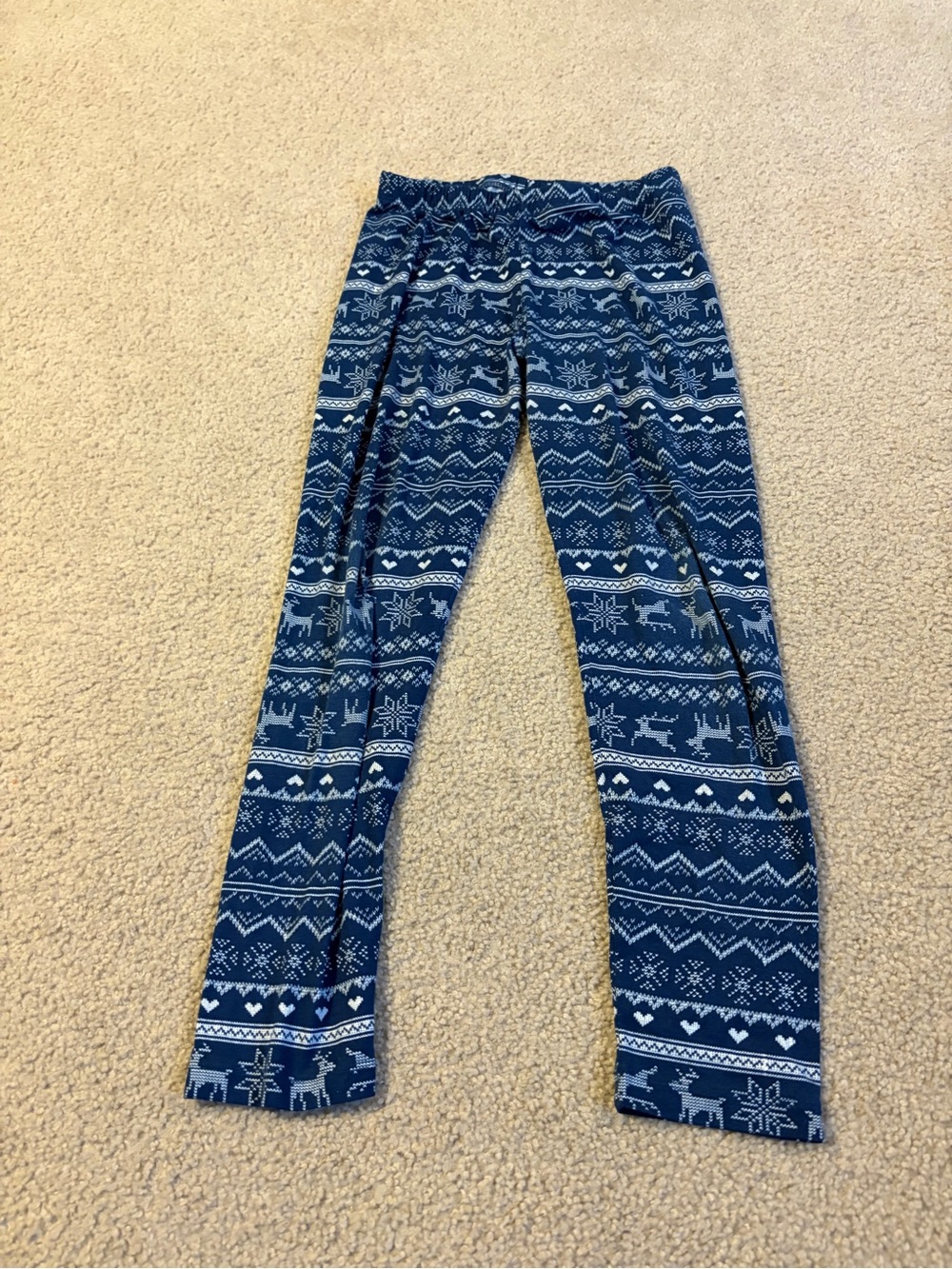 Beautees Navy and White Fair Isle Pattern Leggings